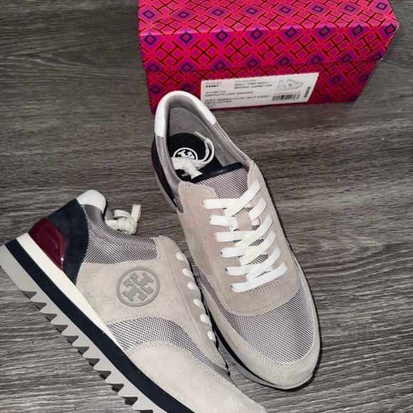 New Women’s Tory Burch Grey on Grey Sneaker - Picture 3 of 7